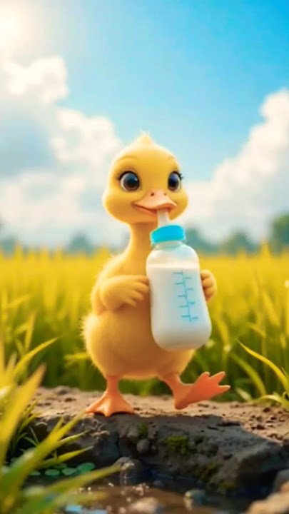 🟢 Bebek minum susu//Bebek Lucu #shorts 43