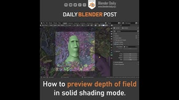 Preview Depth of Field in Solid Mode! (Blender 3d)