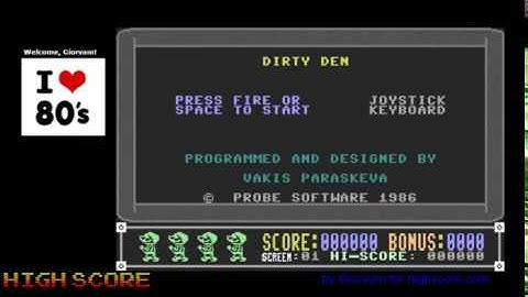 Dirty Den (Commodore 16/Plus4-emu) 18.500
