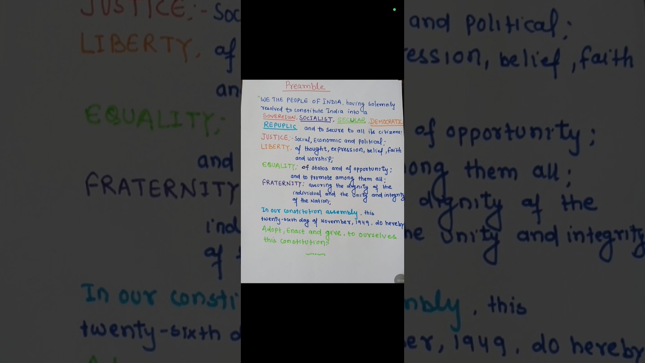 Preamble of the Constitution - YouTube
