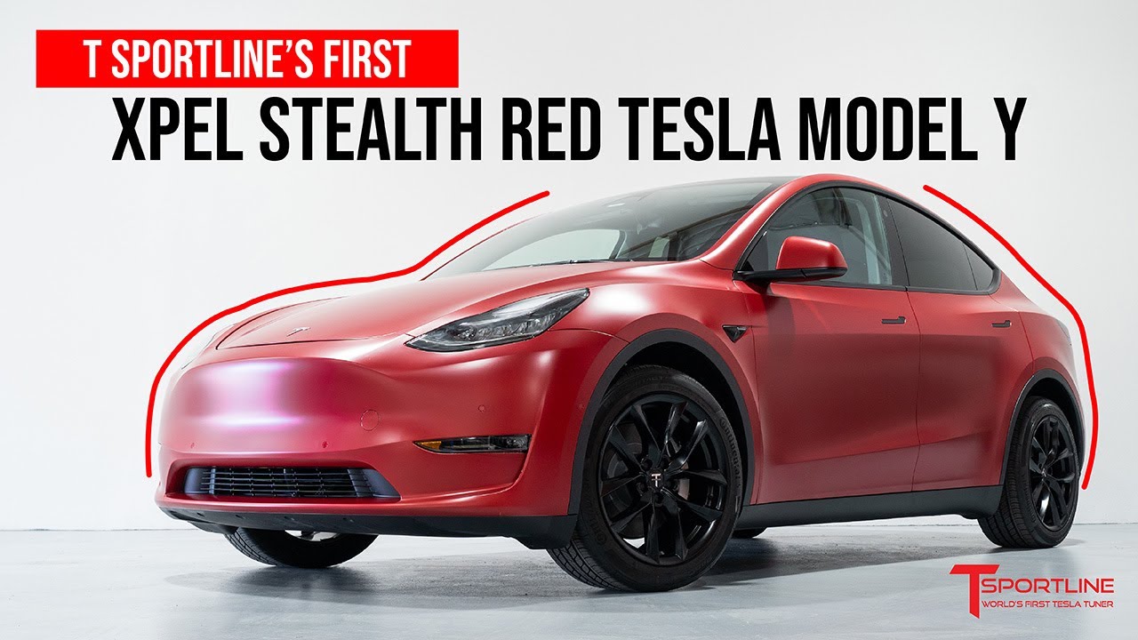 Red Hot 🔥 XPEL Stealth PPF Wrap Red Multi Coat Tesla Model Y, 19