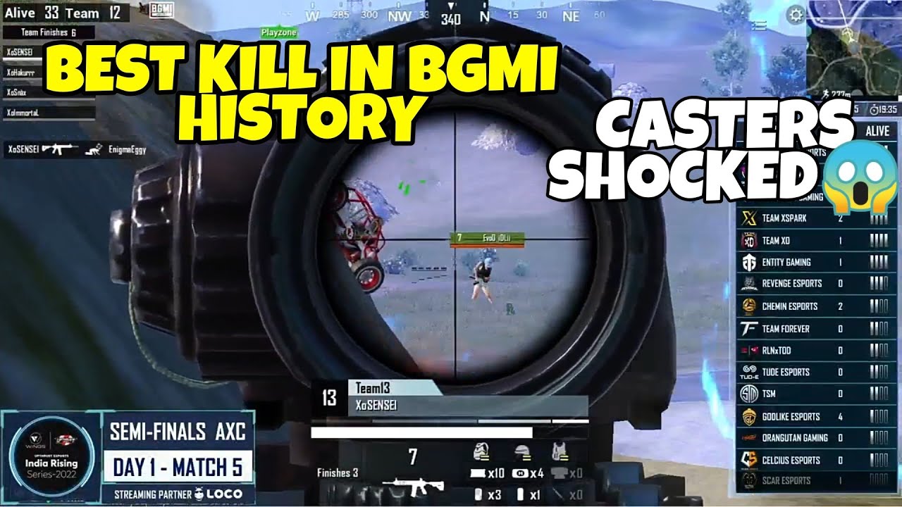 Best Kill In BGMI History | Casters Shocked | XoSensi killed evo idli in mid air