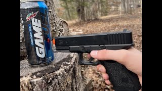 Airsoft Glock 19 vs Unopened Mtn Dew Game Fuel Can screenshot 3
