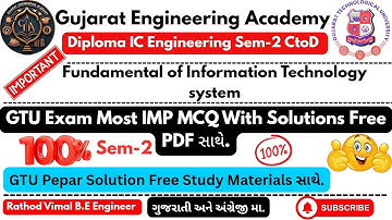 CtoD GTU Exam Most IMP MCQ Solutions for Diploma IC Engineering Sem-2 (Fundamental of ITS) 🎯#gtuexam