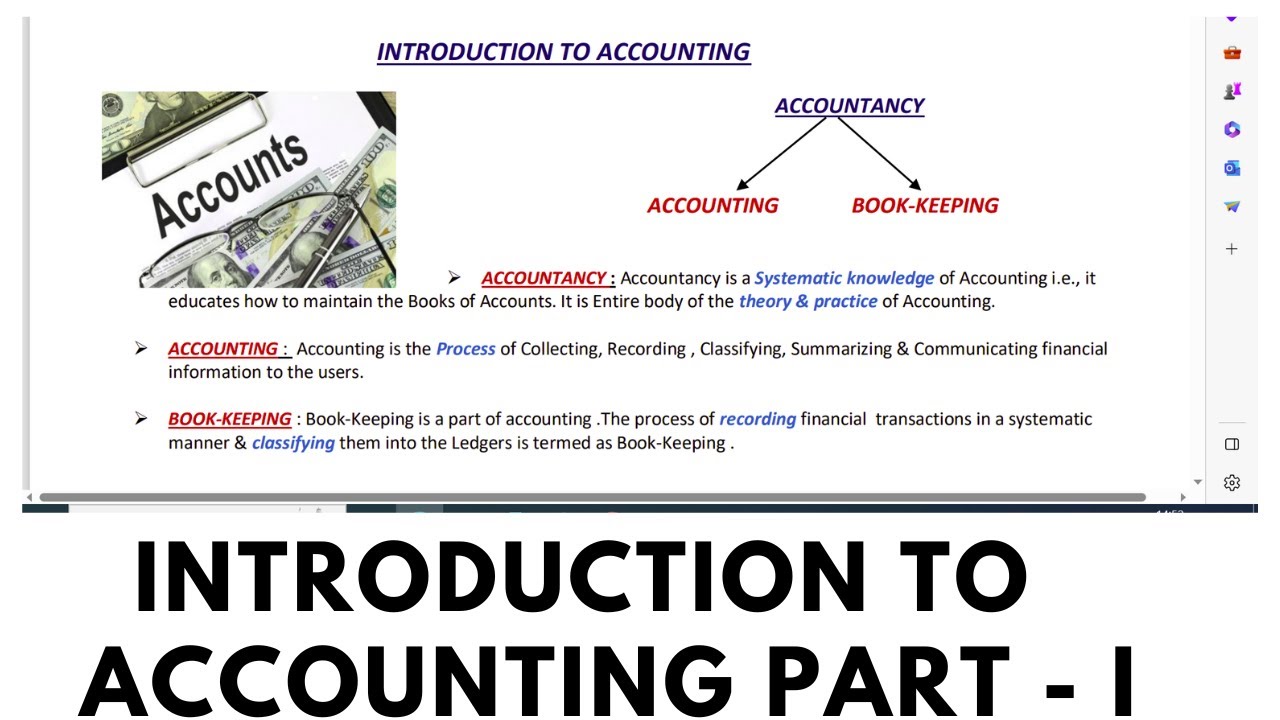 Introduction to Accounting I CHAPTER1 TS GREWAL CLASS 11