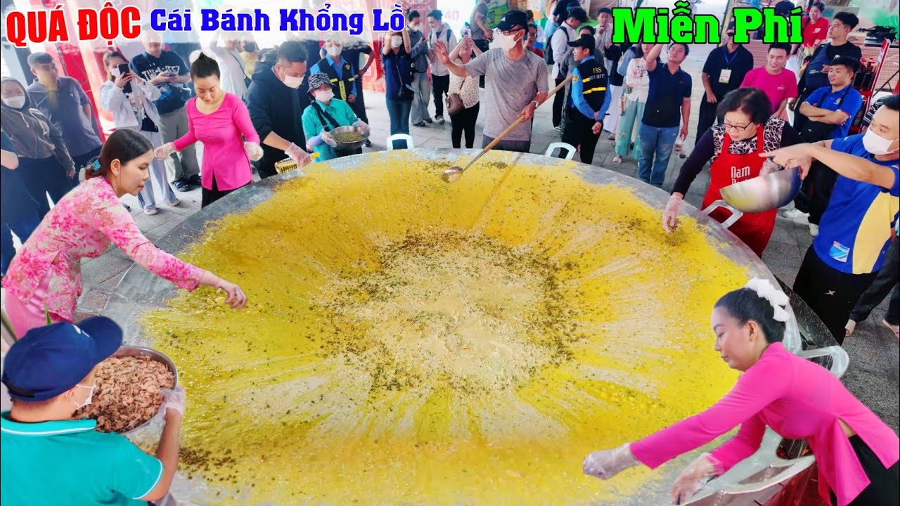 QUÁ ĐỘC cái bánh khổng lồ hàng 1000 người chờ miễn phí lễ hội bánh dân gian cần thơ 2025