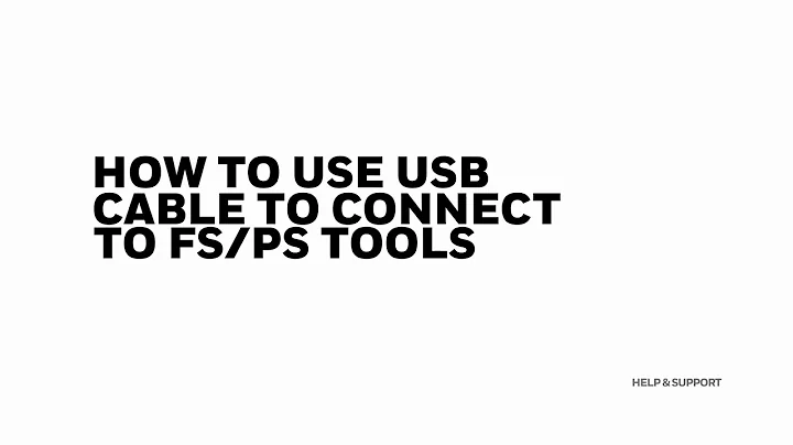 How to Use USB cable to connect to FS - PS tools