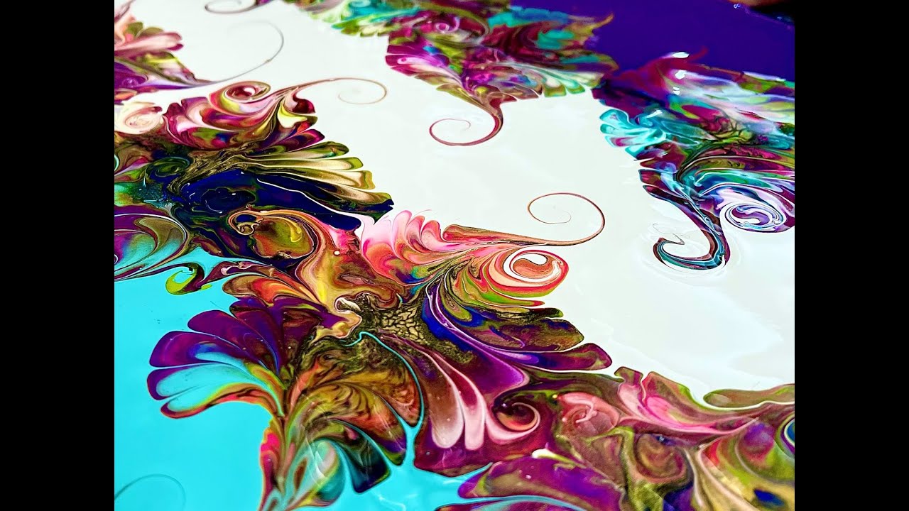#130 16“ x 20“ wooden panel split base modified Bloom #acrylicpouring # ...