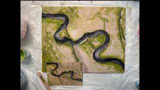 Iceland: Meandering Stream Textured Fluid Art