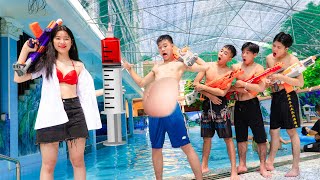 UNDERWATER WATERMELON PRANK BATTE Seal Warriors Go Swimming Nerf Guns Fight Criminal PREGNANT PRANKS