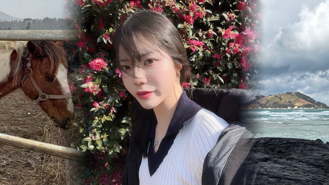 [Vlog] 눈 오는 제주 1박2일 🌺 | 동백수목원 · 말 방목공원 · 비밀역 카페