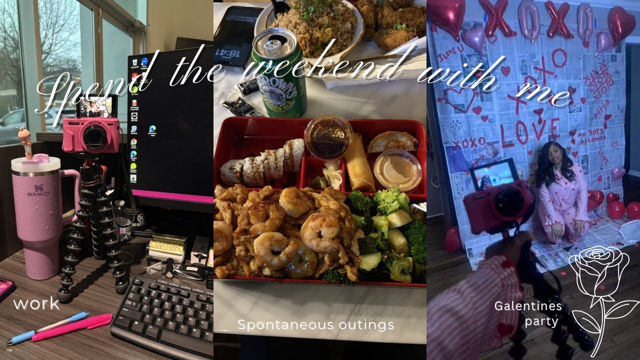 SPEND THE WEEKEND WITH ME || im officially back on yt!! || galentines party || work || GYM etc…
