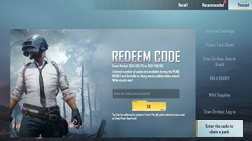 New pubg Godzilla vs kong redeem code