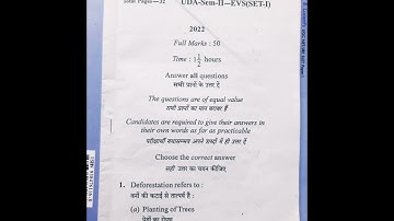 Environment Science question paper 2022 || B.com Hons semester-2 || kolhan university,