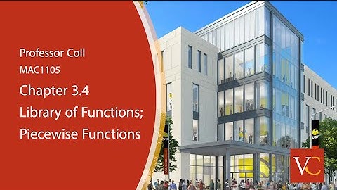 Chapter 3.4 Library of Functions Piecewise Functions