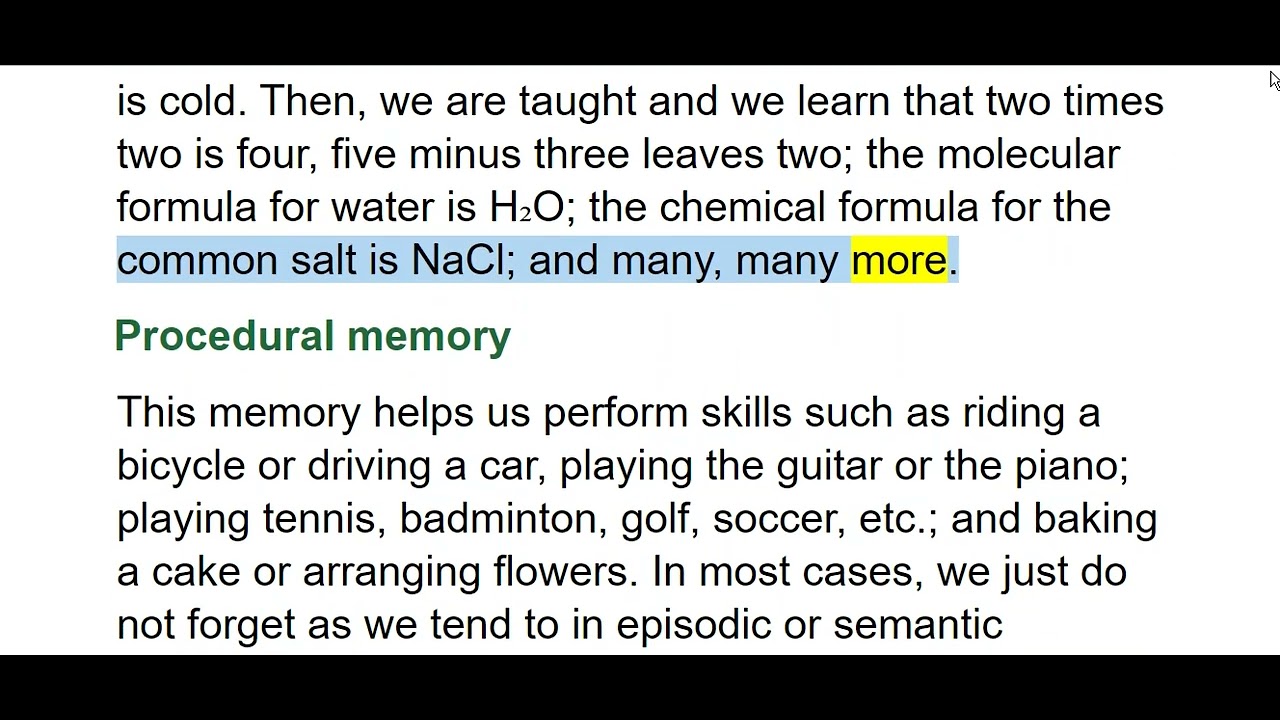 GRADE 11, UNIT 3, MEMORY - YouTube