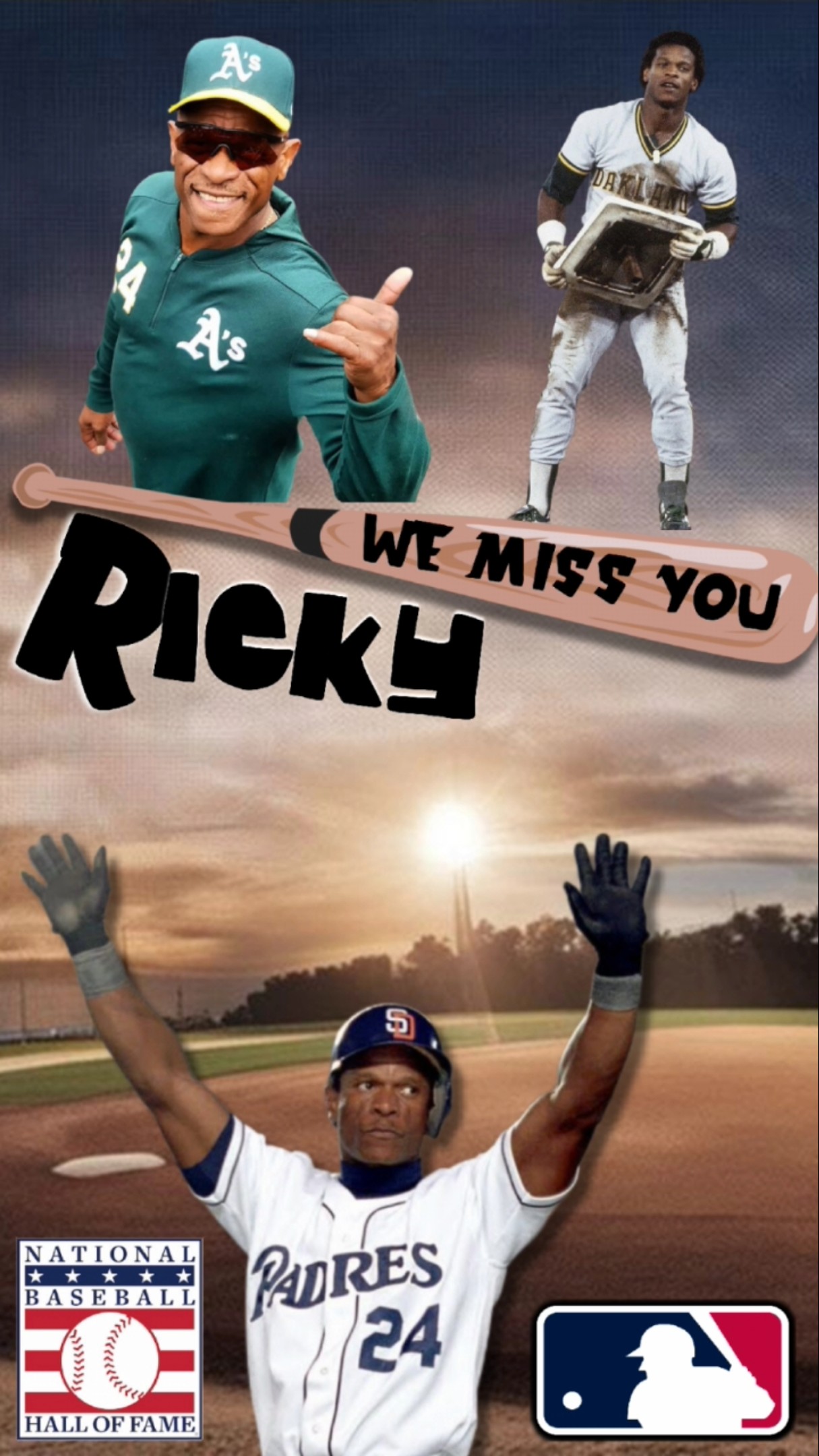SAD DAY FOR BASEBALL, WE MISS YOU RICKY! #mlb #oakland #padres #baseball #legend #rip