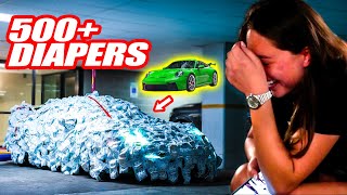 COVERING OUR FRIEND&#39;S NEW PORSCHE GT3 IN 500+ DIAPERS! + RACHEL&#39;S AMG IS DONE