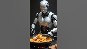 AI robot making fried chicken 🍗 & eating it 🤖 #ai #robot #animatry #aianimation #autonomousmachines