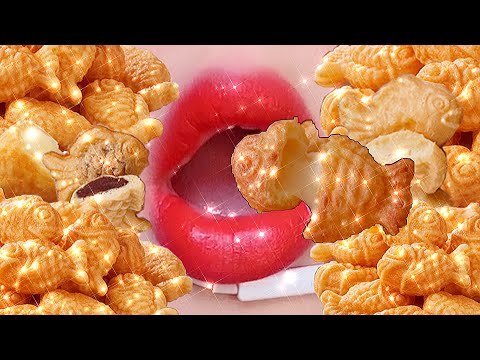 ASMR-미니 붕어빵 Fish shaped bun MUKBANG, EATING SHOW, MOUTH SOUNDS, 입술먹방 no talking oddly satisfying