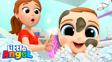 Let’s Be Clean Baby John! | Bath Song | Little Angel Kids Songs & Nursery Rhymes