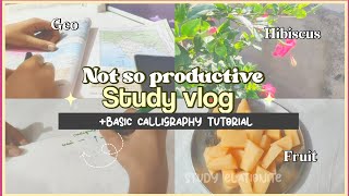 Study vlog as a CBSE 9th grader+ calligraphy basics|Not so productive🤧