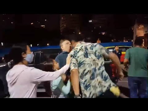 Russian Headbutted at Pattaya, Thailand Pro-Democracy Protest