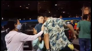 Russian Headbutted at Pattaya, Thailand Pro-Democracy Protest