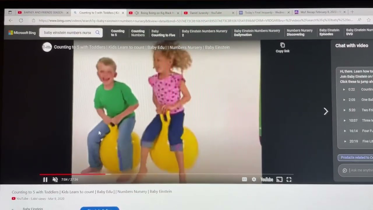 Boy and Girl on Yellow Bouncy Hop-Up Hopper Balls with Boing SFX