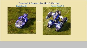 C&C Red Alert 3 - riptide acv vs future tank x-1
