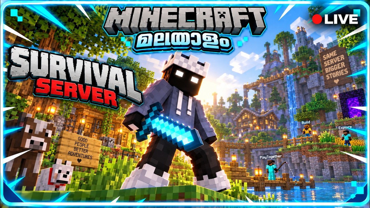 🔴 MINECRAFT MALAYALAM LIVE 🔥 | RISE SMP ⚔️ JOIN NOW! (Java + Bedrock ...