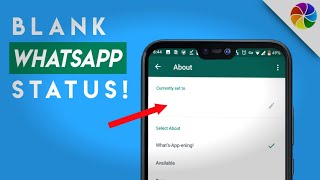 How to set a blank WhatsApp status?|In 1 minute|Latest Trick!