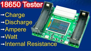 18650 Lithium Battery Capacity Internal Resistance Tester Module 1.77inch Display Discharge Meter