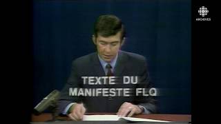 Le 8 octobre 1970, lecture intégrale du Manifeste du FLQ par Gaétan Montreuil