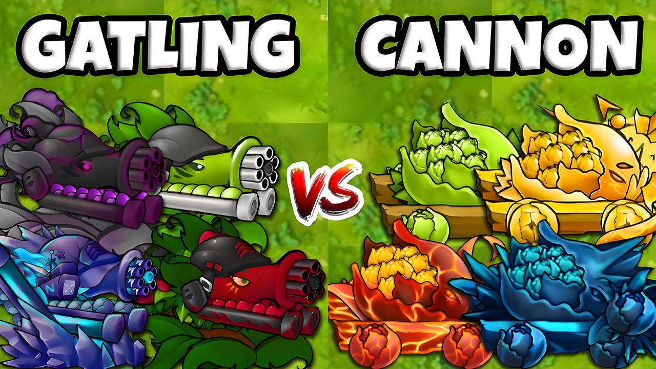 PVZ Fusion 3.6 Challenge - Team Gatling vs Cannon Plants vs Obsidian ...