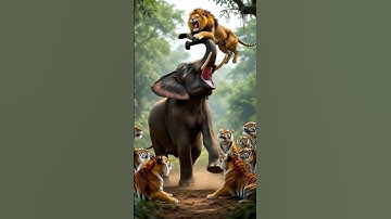 “Angry Elephant Battles Lions | Epic Jungle Showdown Caught on Camera” #elephant #tiger #lionslive