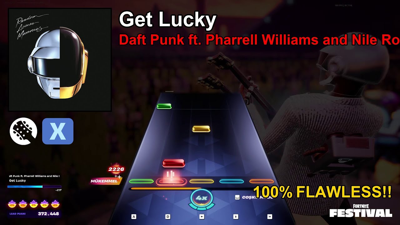 Get Lucky Expert Lead 100% FC - Fortnite Festival - YouTube