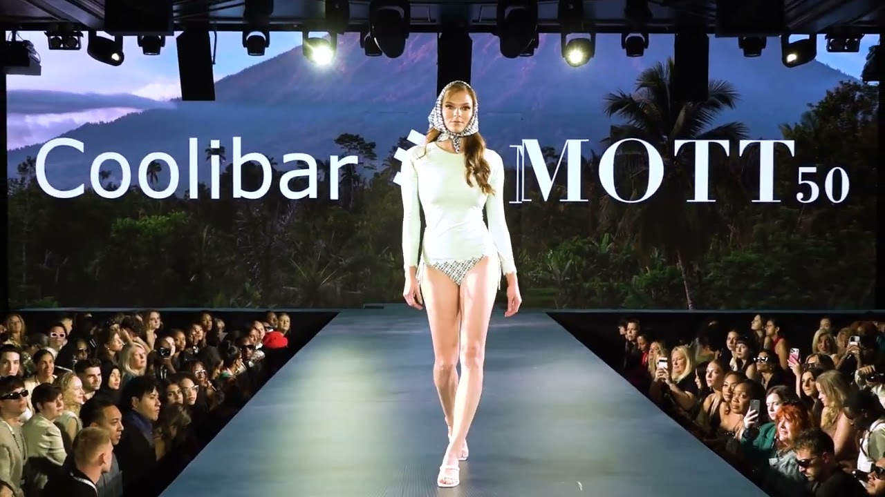 Sun-Safe Swim Style: Stony Coral Scallop Rash Guard and Sanibel Everyday Beach Bandana at NYFW 2024