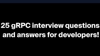 Top gRPC with spring Boot Real Time Interview Question Answer 2024 Latest