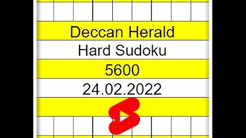 🔴#Shorts How to Solve Deccan Herald Hard Sudoku | 5600 | 24.02.2022