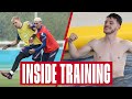 Pool volleyball worldie saves fodens backheel  recovery  inside training  england