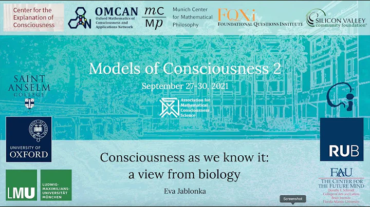 Eva Jablonka  Consciousness as we know it: a view ...