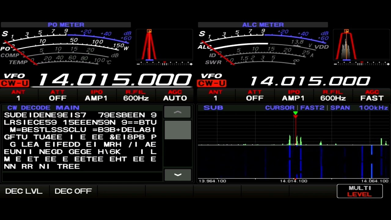 Decoding CW on the Yaesu FTDX101D Split Screen YouTube