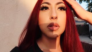 DYING & DAMAGING MY HAIR FROM BLACK TO RED|| Loreal HiColor Red HiLights Magenta