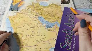 ASMR ~ Saudi Arabia History & Geography ~ Soft Spoken Map Tracing Page Turning screenshot 2