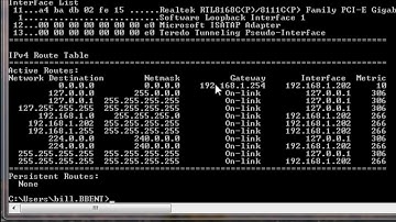 Using the Microsoft Windows Route Utility