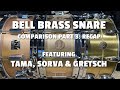 Bell Brass Snare Comparison Part 3: Recap (Tama, Sorva, Gretsch)