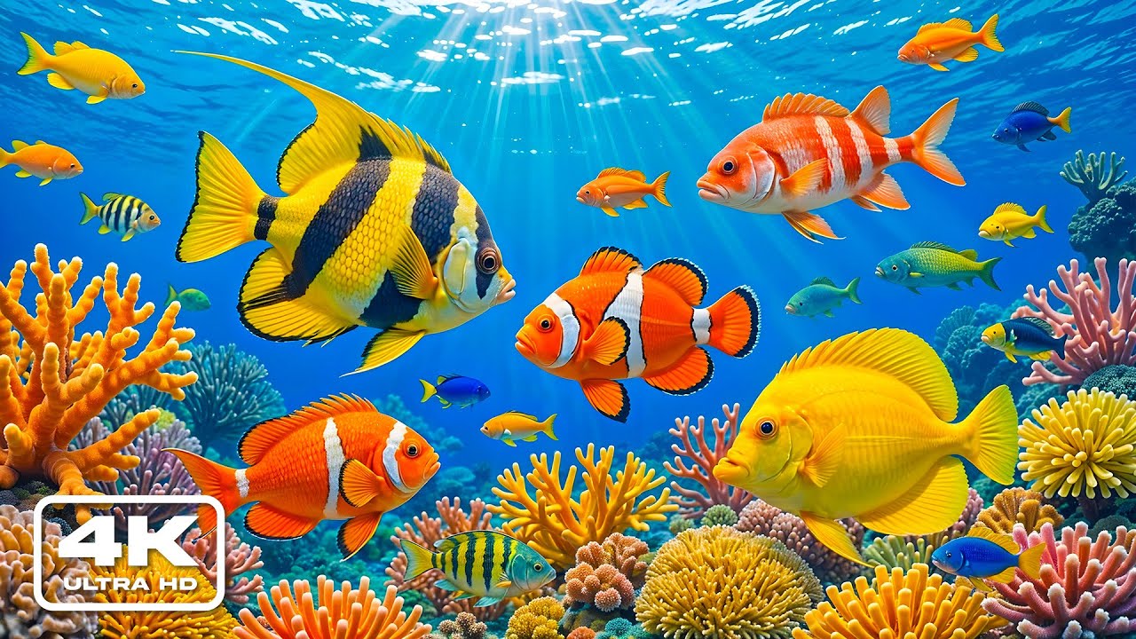 Aquarium Life 4K – Vibrant Fish & Peaceful Ocean Flow with Music for Deep Calm