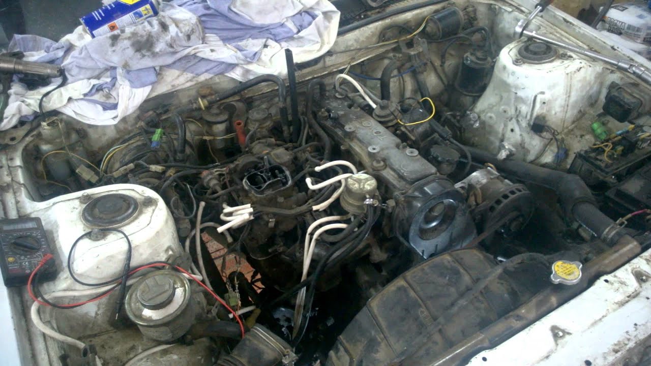 Первый запуск после свапа toyota corona 1983 1su