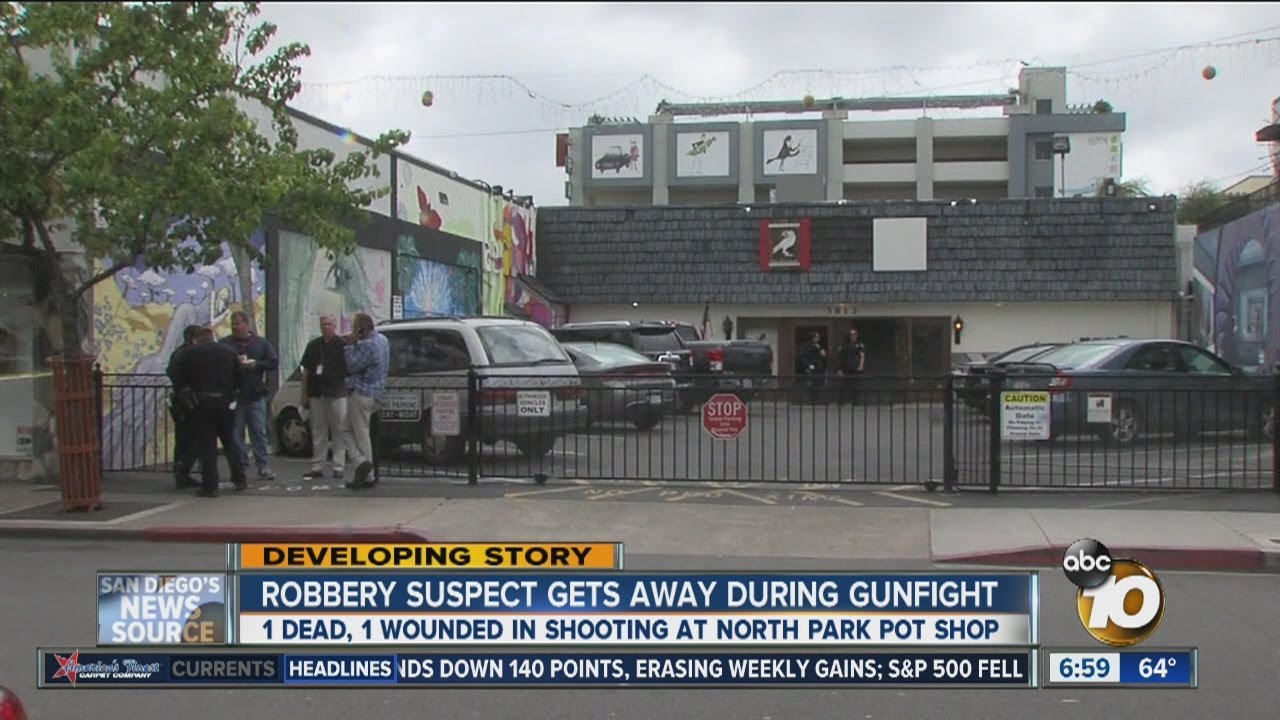 Gunfight at pot dispensary: 1 dead, 1 on the run